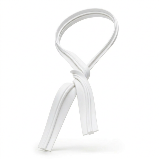 white twist tie spool close up showing tie material