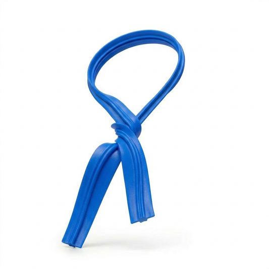 blue twist tie spool close up showing tie material