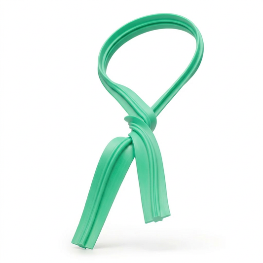 green twist tie spool close up showing tie material