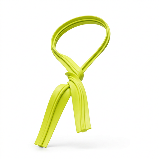 yellow twist tie spool close up showing tie material