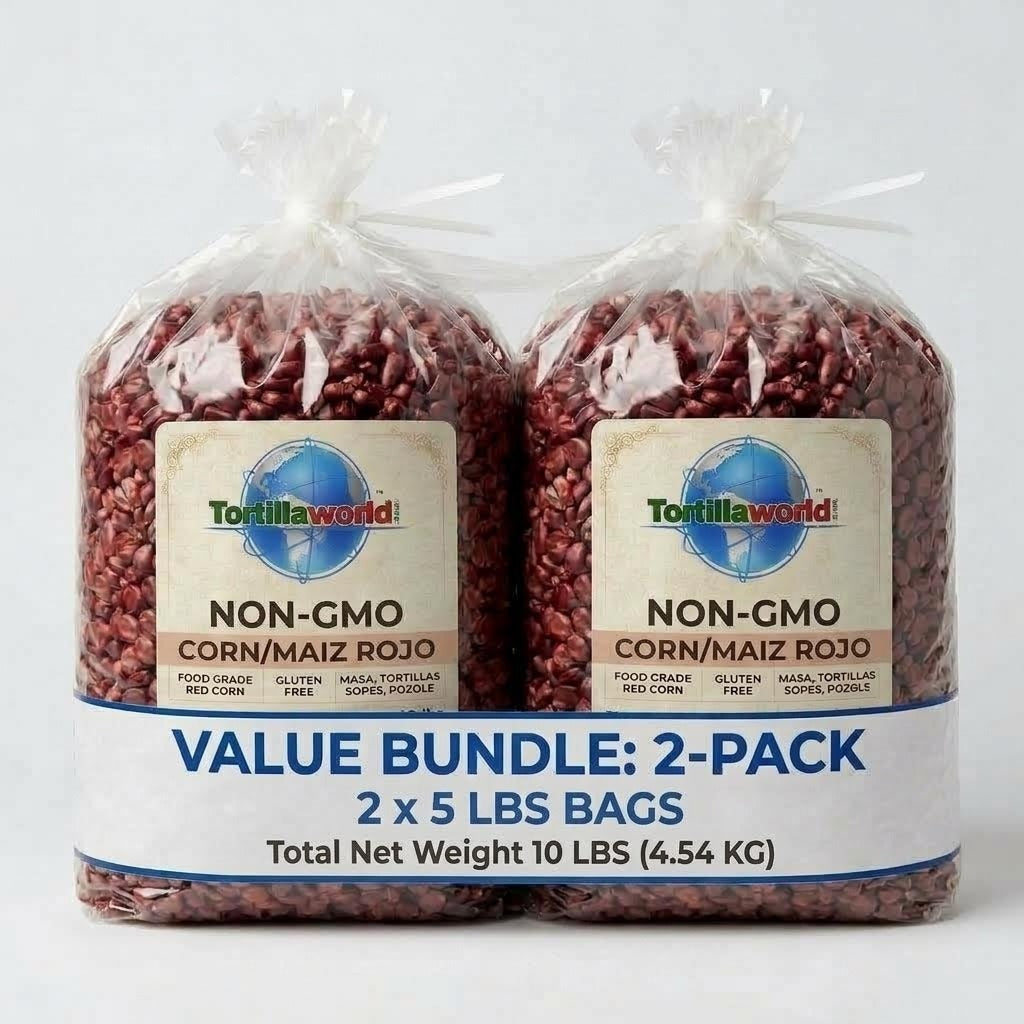red corn tortillas made from non-GMO corn