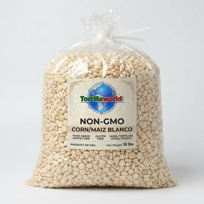 white corn tortillas made from non-GMO corn