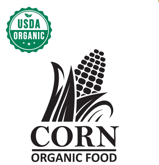 close up of USDA organic yellow dent corn kernels