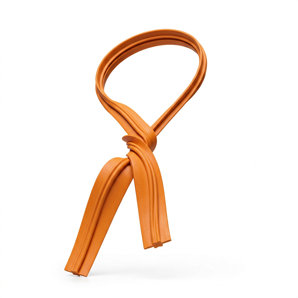 orange twist tie spool close up showing tie material