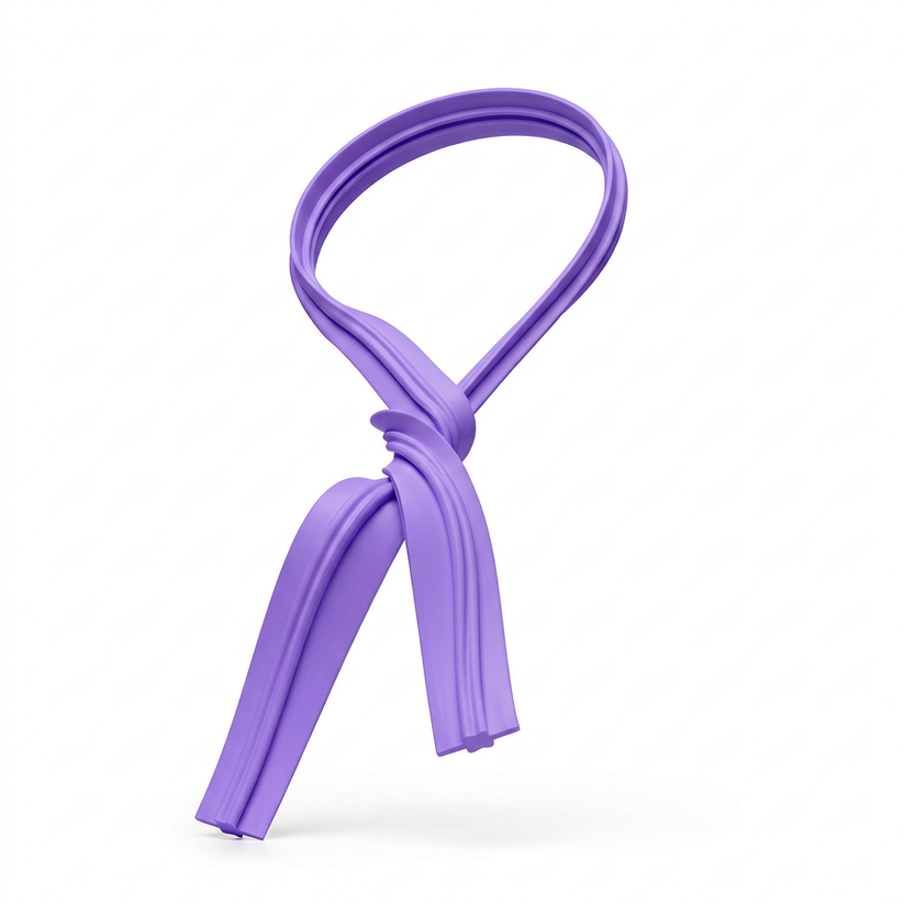 purple twist tie spool close up showing tie material