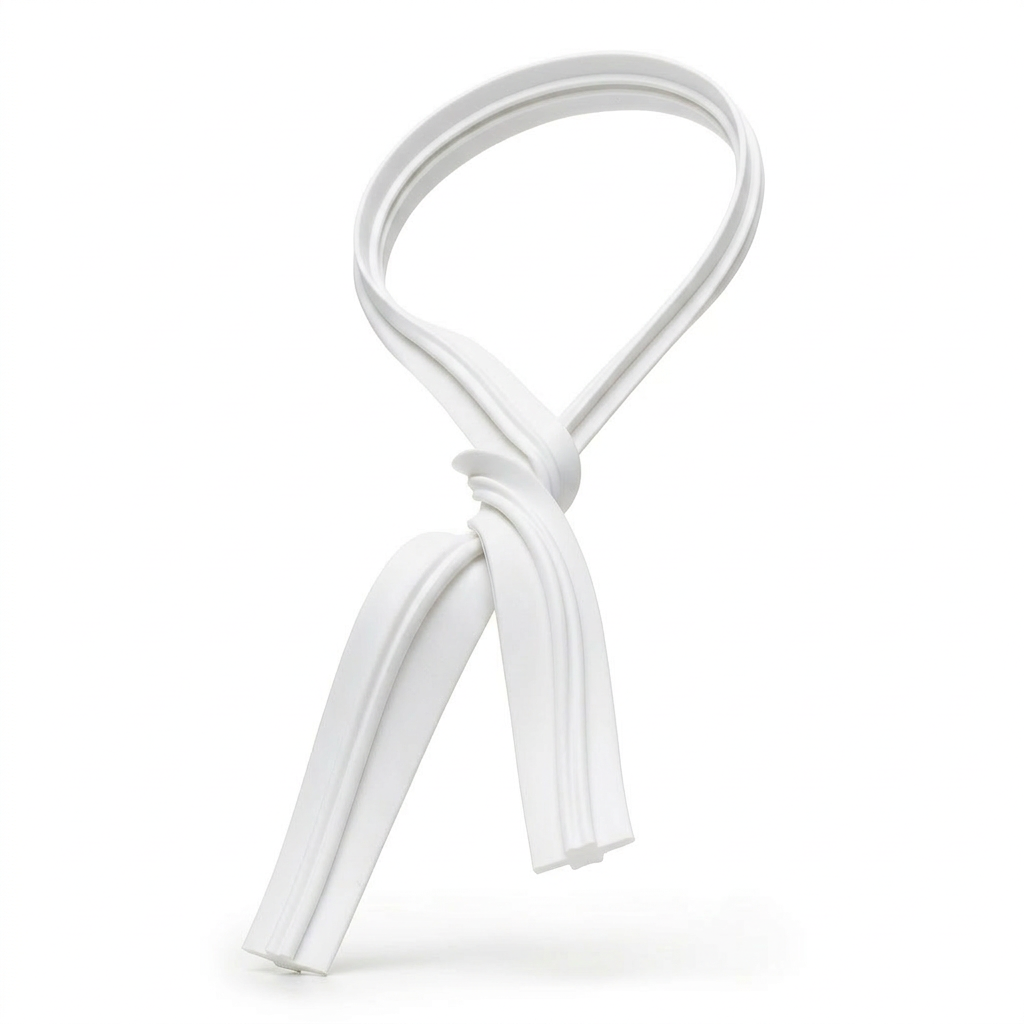white twist tie spool close up showing tie material