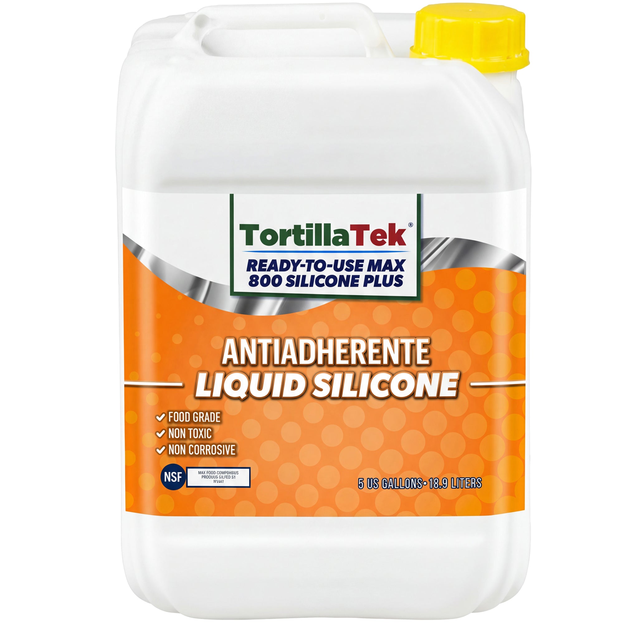TortillaTek MAX 800 ready to use food safe silicone lubricant 5 gallon pail