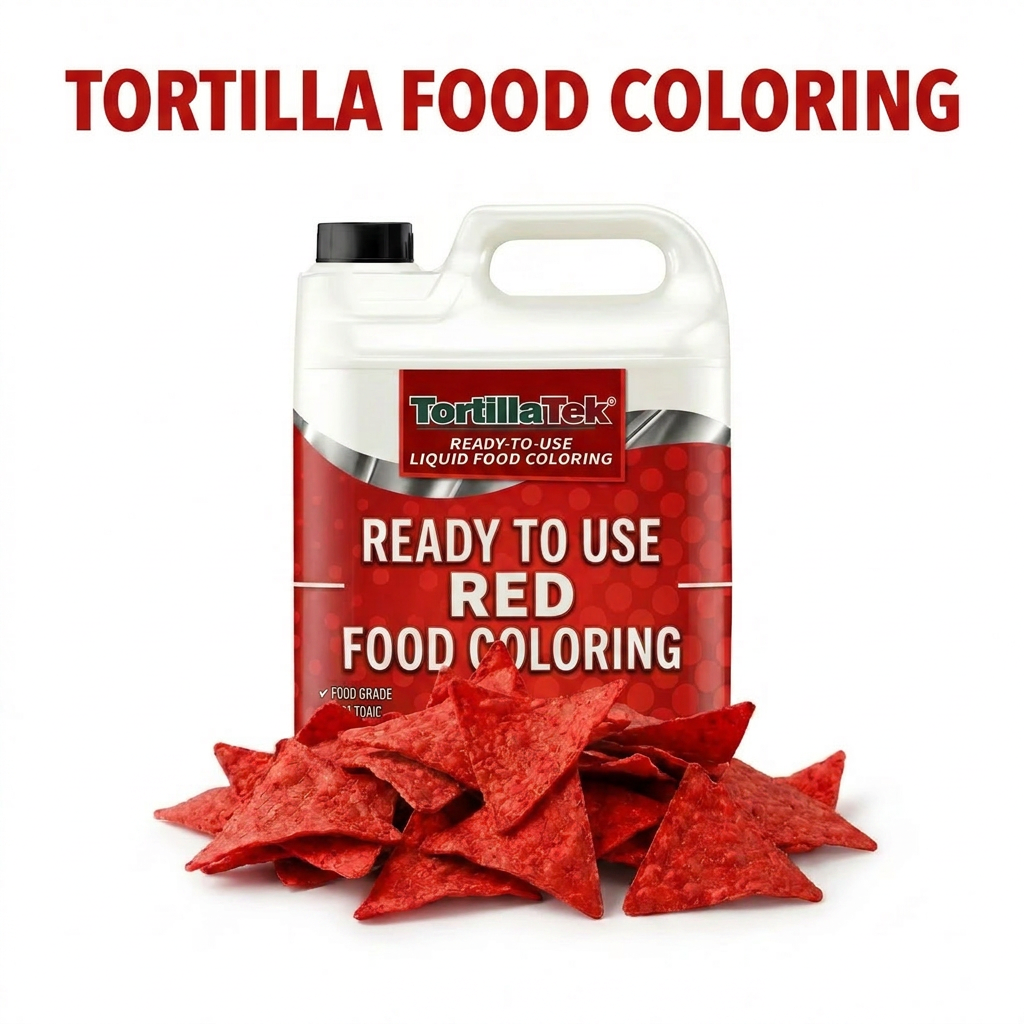 Premium liquid RED tortilla food coloring in 5-gallon pails