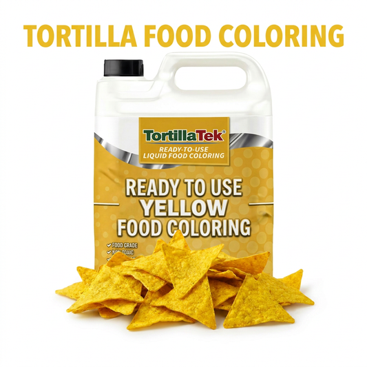TortillaTek Premium Liquid Yellow Tortilla Food Dye – 5‑Gallon Pails