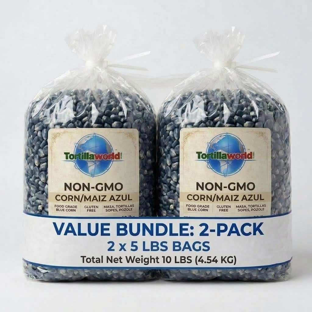 5-Pounds of Premium NON-GMO Blue Corn (Maíz Azul) Cleaned & Dried for Authentic Mexican Masa, Tortillas, Pozole, and Tamales