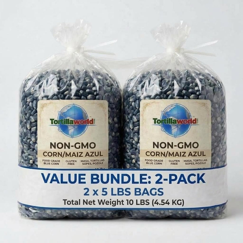 5-Pounds of Premium NON-GMO Blue Corn (Maíz Azul) Cleaned & Dried for Authentic Mexican Masa, Tortillas, Pozole, and Tamales