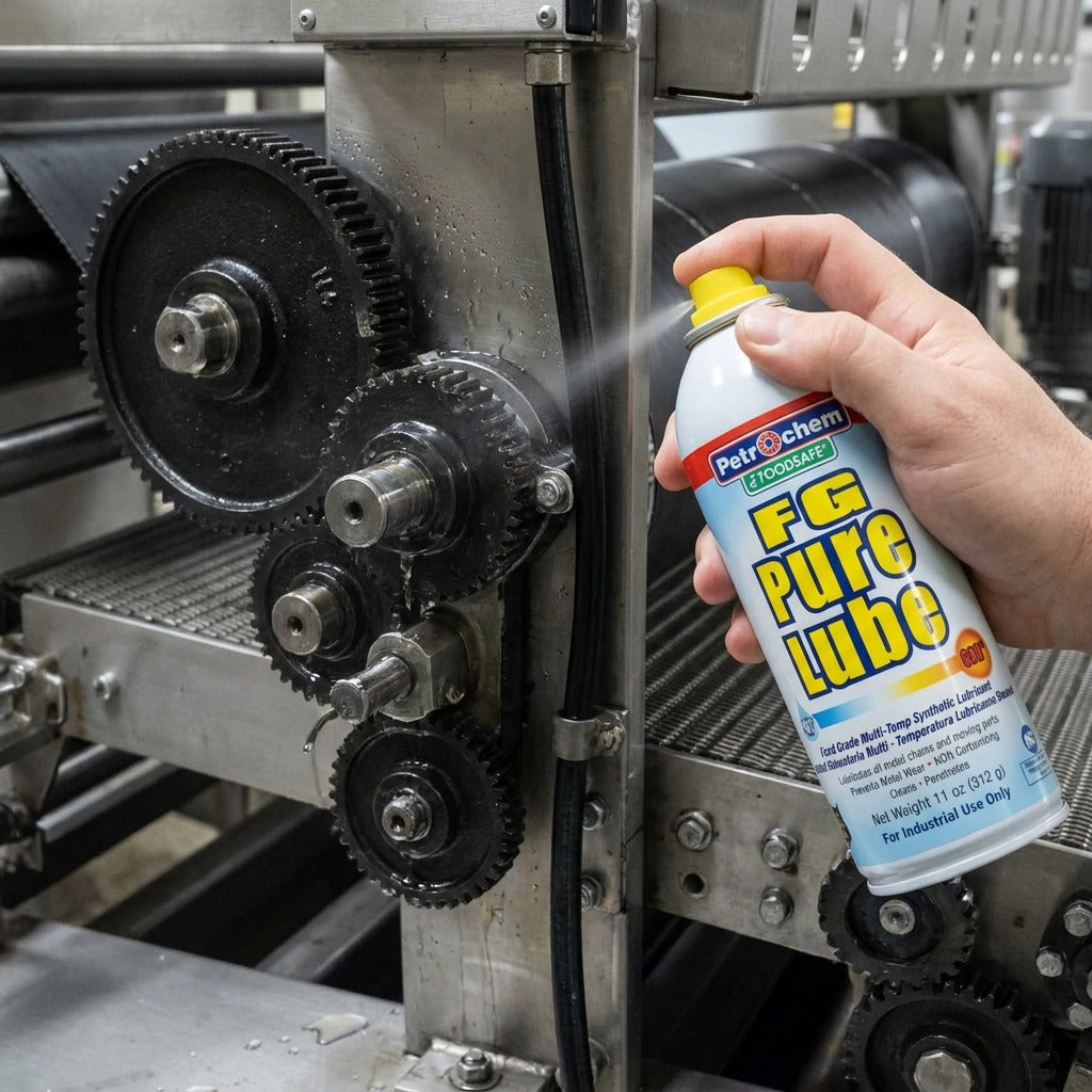 FG Pure Lube/Food Safe/NSF Registered (H1) high temp, synthetic spray lubricant