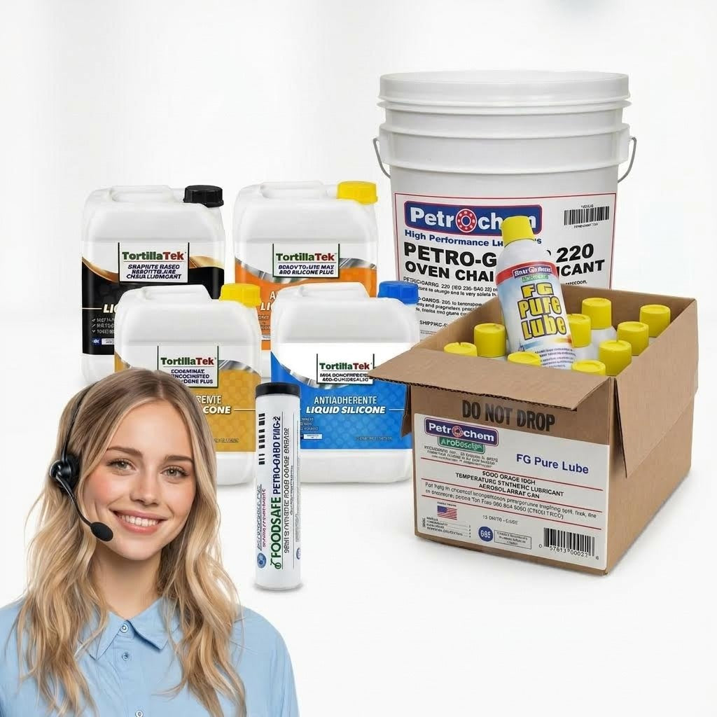 TortillaTek MAX 800 ready to use food safe silicone lubricant showing NSF H3 food grade registration