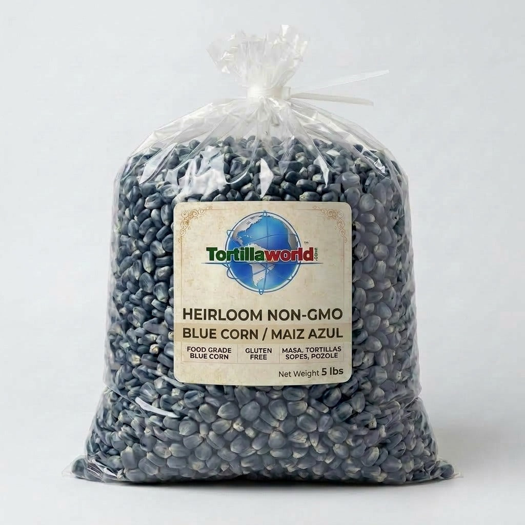 Blue NON-GMO Heirloom Dried Dent Corn-Nixtamal Starter Kit/5 lb Corn + 8 oz. of Cal