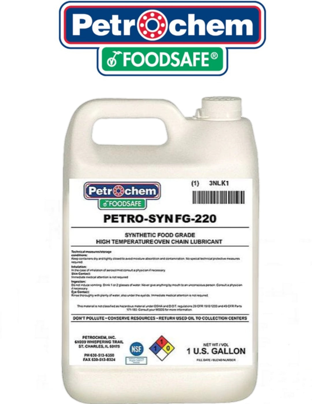 High temperature food grade synthetic chain lubricantin 1 US gallon