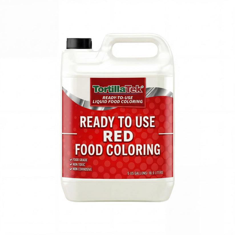 TortillaTek Red Liquid Tortilla Food Dye – 5 US Gallon Pail
