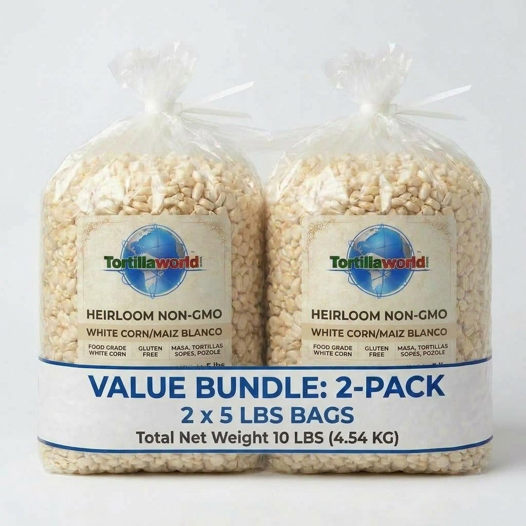White Heirloom Corn Nixtamal Bundle Pack = 10 Lbs Of Corn Plus 16 oz. Of Cal For Authentic Masa (Copy) (Copy)