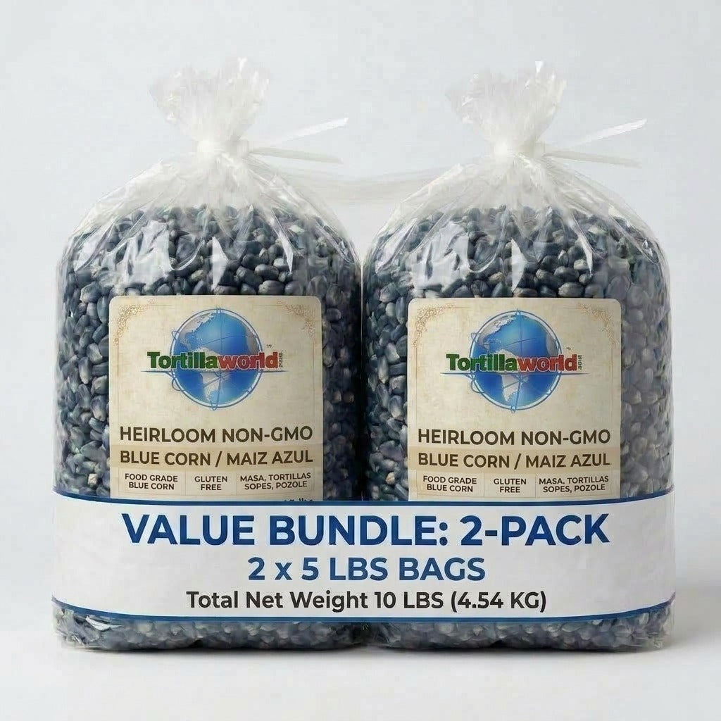 Blue Heirloom Corn Nixtamal Bundle Pack = 10 Lbs Of Corn Plus 16 oz. Of Cal For Authentic Masa (Copy)