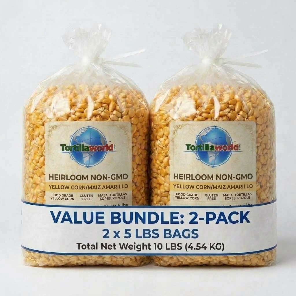 Yellow Heirloom Corn Nixtamal Bundle Pack = 10 Lbs Of Corn Plus 16 oz. Of Cal For Authentic Masa (Copy) (Copy) (Copy)