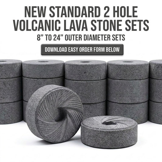 Standard 2-hole volcanic lava stone sets