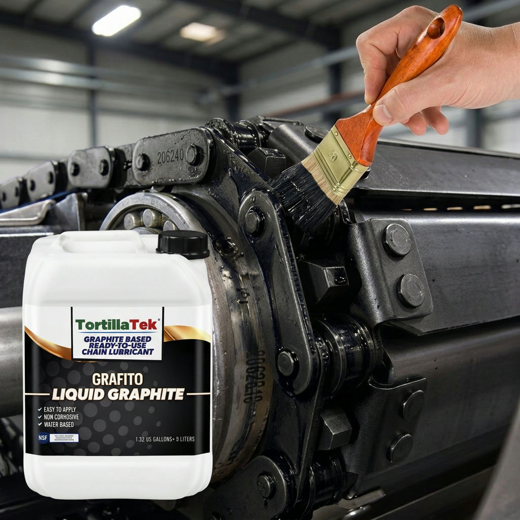 Ready-To-Use Graphite Oven Chain Lubricant, GRAFITO Para Lubricar Cadenas De Comales Tortilladoras(5 US Gallon Jug)