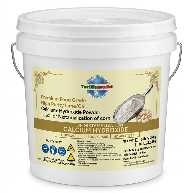 Premium Food Grade High Purity Lime/Cal, Calcium-Hydroxide Powder used for Nixtamalization of corn (5 & 10 lb. Pail)