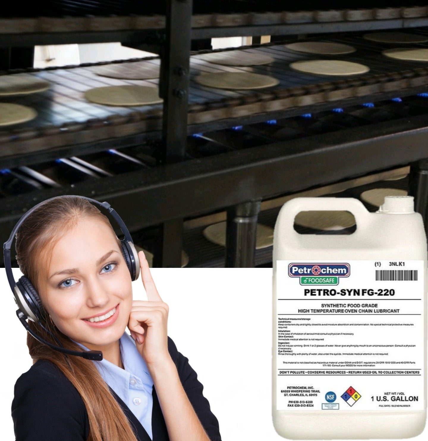 Petro-Gard 220 NSF H1 oven chain lubricant portable size for small tortilla operations