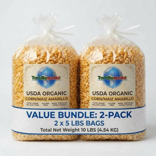 USDA organic yellow corn bundle two 5 lb bags with cal for making tortillas